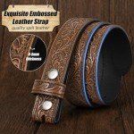 JKEEMI Kids Western Belt for Boys Girls, Embossed Genuine Leather Cowboy Cowgirl Belt for Jeans Pant Dresses Gift