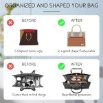 KESOIL Bag Organizer Insert,Tote Bag Insert For On The Go MM, Handbag Inner Organizer,Handbag Storage,Tote Bags Felt Liner with Zipper(Brown,L)