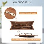 KESOIL Bag Organizer Insert,Tote Bag Insert For On The Go MM, Handbag Inner Organizer,Handbag Storage,Tote Bags Felt Liner with Zipper(Brown,L)