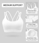 ULTREAGLE Strappy Sports Bras for Women - Open Back Padded Yoga Gym Bra Low Impact Womens Workout Tops