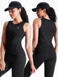 NELEUS Women's Running Tank Tops 4 Pack Racerback Workout Yoga Shirts with Pockets,8011,Black,L