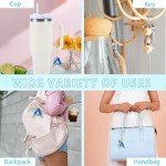 Ruqizhi Initial Letter 2PCS Keychain Cute Letter Charm Accessories with Butterfly Tassel for Cup with Handle for Women Girls