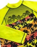Body Glove Boys Swim Set - Boys Swim Trunks with Rash Guard UPF50+ 2 Piece Bathing Suits with Shorts Swimsuit Set (Size 4-12), Size 6, Neon Yellow Palm Trees
