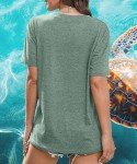 Womens Graphic Tee Vintage Sea Turtle Shirt Summer Casual Loose Fit Short Sleeve Holiday Weekend Beach Vacation Cotton Top Hawaiian Shirts,Pale Green XXL