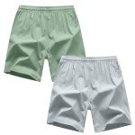 ANHDM Boys Athletic Shorts Quick Dry Sport Shorts Lightweight Running Shorts with Zipper Pockets (Pack of 2), B/Bean Green&Light Grey, 5-6T