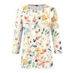 Plus Size Tops for Women 3/4 Sleeve Round Neck Loose Cute Summer Tee Shirts Dressy Casual Print Trendy Vacation Blouses Tunic Medium 92-Beige