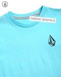 Volcom Boys T Shirt - Cotton Blend Short Sleeve Graphic Tees for Boys - Cool Casual Graphic T Shirts (Sizes: 8-16), Size 14, Mineral Blue