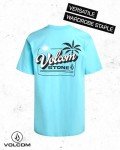 Volcom Boys T Shirt - Cotton Blend Short Sleeve Graphic Tees for Boys - Cool Casual Graphic T Shirts (Sizes: 8-16), Size 14, Mineral Blue