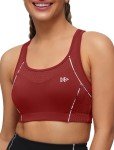 Yvette Sports Bras for Women High Impact Support Racerback Sports Bra Plus Size No Underwire for Running Workout, Burgundy,L