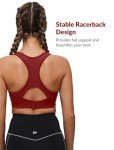 Yvette Sports Bras for Women High Impact Support Racerback Sports Bra Plus Size No Underwire for Running Workout, Burgundy,L