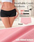 ALL OF ME Cotton Underwear for Women Boyshort Panties Full Coverage Boxer Briefs Stretch Boy Short Undies 6 Pack