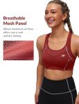 Yvette Sports Bras for Women High Impact Support Racerback Sports Bra Plus Size No Underwire for Running Workout, Burgundy,L