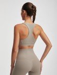kakola Women's Sports Bra Racerback Yoga Top U Neck Workout Tank Tops Woman Cup Padded Crop Tops Cream