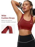 Yvette Sports Bras for Women High Impact Support Racerback Sports Bra Plus Size No Underwire for Running Workout, Burgundy,L