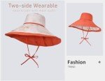 Packable Extra Large Brim Floppy Sun Hat Reversible UPF 50+ Beach Sun Bucket Hat (B-Beige)