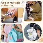 Playexen Ring Holder Keychain, 2 Pack Corduroy Jewelry Holder Storage with Ring Buckle, Portable Mini Travel Jewelry Keeper Case for Earrings, Rings, Necklaces (Black, Pink)