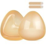 Uiheex Double Sided Sticky Bra Inserts, Reusable Push Up Adhesive Pads with Padding for Bikini, Swimsuit, Sports Bra & Strapless Dresses Beige