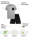 RBX Boys Athletic Shorts Set - 2 Piece Active Short Sleeve Shirt and Woven Performance Running Tech Shorts for Boys (4-12), Size 8, Griffin Black