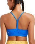 RUNNING GIRL Sports Bras for Women,Y-Back Medium Support Workout Sports Bra Padded Racerback Supportive Bras Push up(WX3048 Cerulean Blue XXL)
