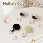 Playexen Ring Holder Keychain, 2 Pack Corduroy Jewelry Holder Storage with Ring Buckle, Portable Mini Travel Jewelry Keeper Case for Earrings, Rings, Necklaces (Black, Pink)