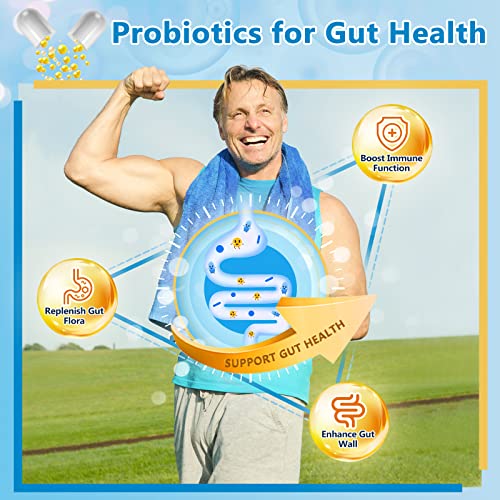 Probiotics for Men Digestive Health with Digestive Enzymes & Prebiotics, 100 Billion CFUs, Men's Probiotics with Saw Palmetto & Cranberry for Prostate & Urinary Tract Health, 90 Veggie Capsules