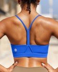 RUNNING GIRL Sports Bras for Women,Y-Back Medium Support Workout Sports Bra Padded Racerback Supportive Bras Push up(WX3048 Cerulean Blue XXL)