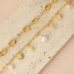 Shell Charm Necklace For Women Stack 14k Gold Plated Saeshell Pearl Necklace Dainty Starfish Beach Layered Pendant Summer Boho Jewelry Gifts (Style B)