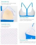 RUNNING GIRL Sports Bras for Women,Y-Back Medium Support Workout Sports Bra Padded Racerback Supportive Bras Push up(WX3048 Cerulean Blue XXL)