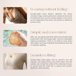 Uiheex Double Sided Sticky Bra Inserts, Reusable Push Up Adhesive Pads with Padding for Bikini, Swimsuit, Sports Bra & Strapless Dresses Beige