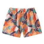 Boys Swim Trunks Toddler Broad Swim Shorts Quick Dry Kids Swim Bathing Suit Boys Swim Set Orange Leaf 5-6 Years 130