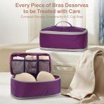 Cambond Travel Underwear Organizer Bag - Lightweight Expandable Bra Bag Organizer for A-C Cup Bras, Portable Travel Packing Organizers Underwear Storage Bag Compression Packing Cubes for Women Purple