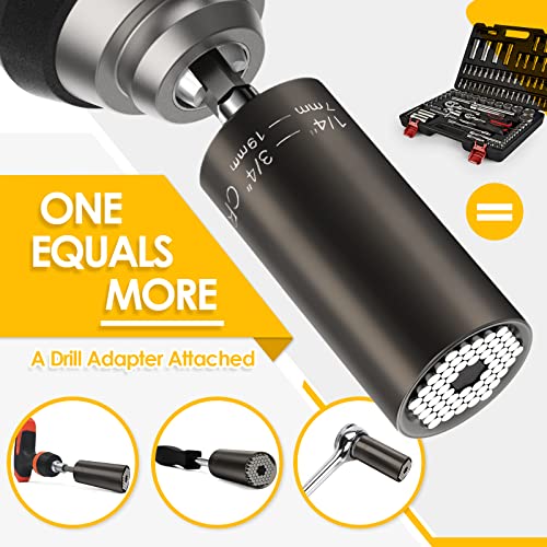 Super Universal Socket Set with Power Drill Adapter
