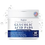 Ragkun Exfoliating Pads - Glycolic Acid 20% Toner Pads for Facial Radiance with Salicylic Acid and Vitamins B5, C & E, Dual Action Gentle Face Pad with Deep Cleaning Effect 60 Count