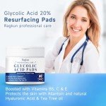Ragkun Exfoliating Pads - Glycolic Acid 20% Toner Pads for Facial Radiance with Salicylic Acid and Vitamins B5, C & E, Dual Action Gentle Face Pad with Deep Cleaning Effect 60 Count