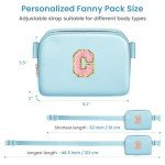 YQE Birthday Gifts for Teen Girls Women Daughter Sister Friends Mom, Belt Bag Fanny Pack Crossbody Bags with Initial Letter, Personalized Gifts for 6 7 8 9 10 11 12 13 14 15 Year Old Girls (Blue，C)
