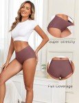 TUTUESTHER Seamless High Waist Underwear for Women No Show Panties Invisible Briefs Full Coverage Womens Underwear 5Pack(Medium, Black/Grey/White/Apricot/Brown)