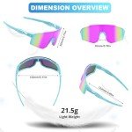 CMBJJU Kids Sunglasses,Youth Baseball Glasses for Boys Girls Age 6-14,Sports UV Protection Goggles (3PACK-Light Pink+Purple+Green Blue)