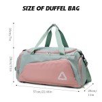 Eslcorri Gym Duffle Bag for Women Men, Sports Backpack with Wet & Shoe Compartment, Fitness Overnight Weekender Bag for Yoga, Swim, Travel (C, GreenPink)