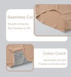 TUTUESTHER Seamless High Waist Underwear for Women No Show Panties Invisible Briefs Full Coverage Womens Underwear 5Pack(Medium, Black/Grey/White/Apricot/Brown)