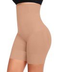 High Waisted Body Shaper Shorts Shapewear for Women Tummy Control Thigh Slimmer Seamless Shorts Under Dress (#1 Latte-3, Small)