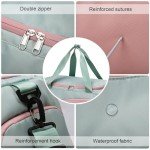 Eslcorri Gym Duffle Bag for Women Men, Sports Backpack with Wet & Shoe Compartment, Fitness Overnight Weekender Bag for Yoga, Swim, Travel (C, GreenPink)