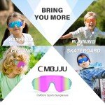 CMBJJU Kids Sunglasses,Youth Baseball Glasses for Boys Girls Age 6-14,Sports UV Protection Goggles (3PACK-Light Pink+Purple+Green Blue)