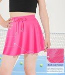 Hvididan Girls Tennis Skirts Butterfly Flowy Golf Skorts Athletic School Kids Shorts with Pocket Hot Pink 5-6 Years