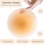 Yeeits Nipple Covers for Women Sticky Bra Hypoallergenic Silicone Reusable Waterproof Sticky Adhesive Nipple Pasties with Box (Caramel, AA-C)