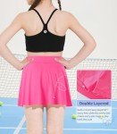 Hvididan Girls Tennis Skirts Butterfly Flowy Golf Skorts Athletic School Kids Shorts with Pocket Hot Pink 5-6 Years