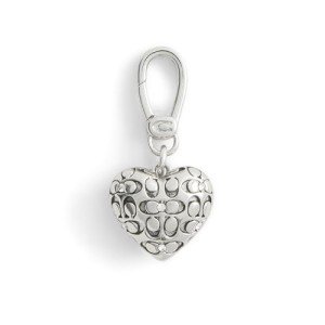 COACH Women's Collectible Signature Quilted Heart Jewelry Charm