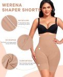 High Waisted Body Shaper Shorts Shapewear for Women Tummy Control Thigh Slimmer Seamless Shorts Under Dress (#1 Latte-3, Small)