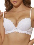 zossav Push Up Bras for Women Extra Thick Padded Add 2 Cups Plunge Bra with Underwire 38C White