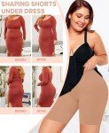 High Waisted Body Shaper Shorts Shapewear for Women Tummy Control Thigh Slimmer Seamless Shorts Under Dress (#1 Latte-3, Small)