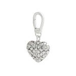 COACH Women's Collectible Signature Quilted Heart Jewelry Charm